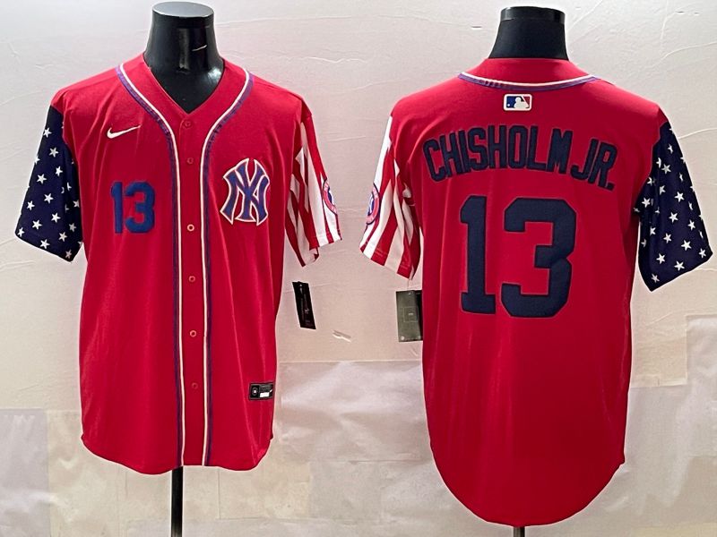 Men New York Yankees #13 Chisholm jr Red a generation of national flags Jointly Name 2025 Nike MLB Jersey style 4